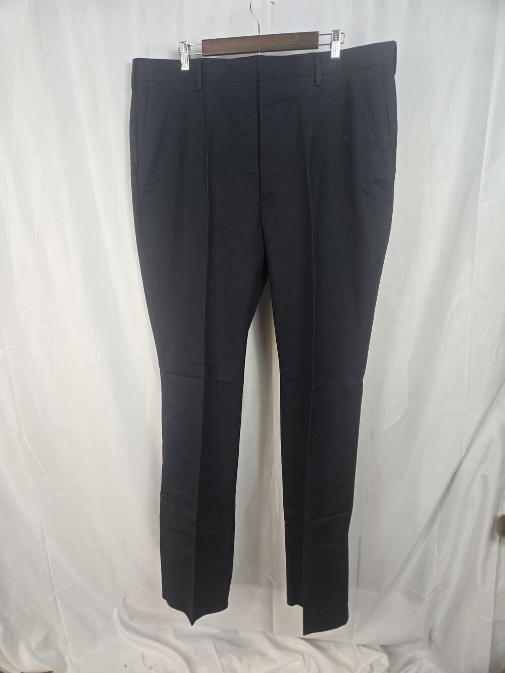 Berle Dress Pants Mens 42 Blue Performance Cotton Flat Front Business Slacks
